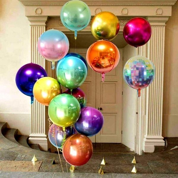 

2pcs rose gold 4d foil balloons 10/18/22 inch helium globos rainbow ballon wedding christmas decor birthday party decoration