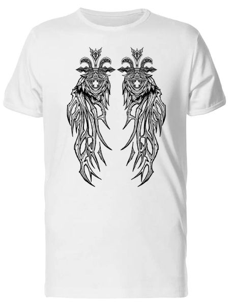 

two ornamental wings men's tee -image by shutterstock, White;black