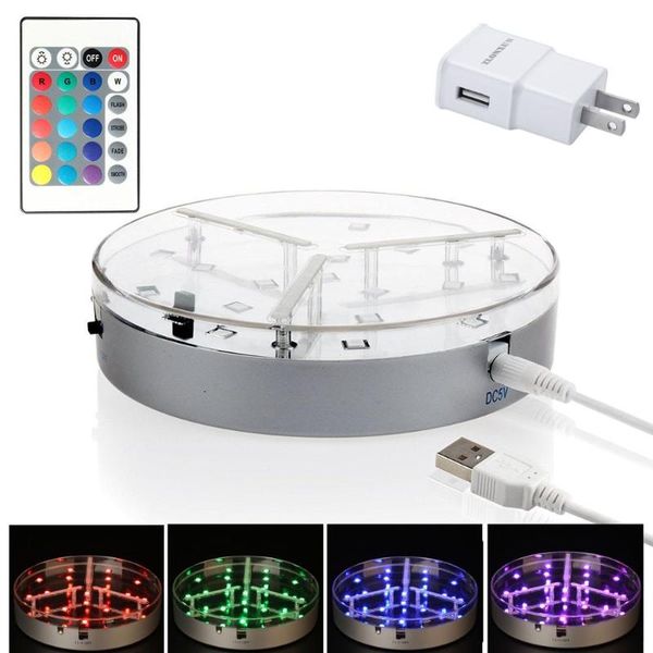 

20pcs*rechargeable led light base crystal display lamp stand unique night with adapter for home party decoration strings