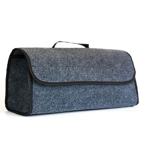 

car trunk organizer foldable storage bag box cargo portable gray felt large anti slip tool holder organiser case