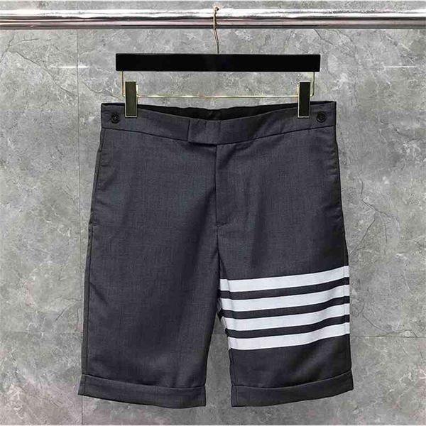 

shorts fashion tb thom brand casual men summer cotton striped formal knee length solid straight trousers suit shorts, White;black