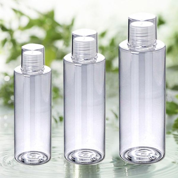 

storage bottles & jars cream toner essential oil screw lids shampoo refillable lotion clear flip empty container body wash travel home