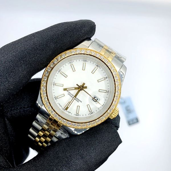 

mens automatic watch diamond watch 904ol full stainless steel sapphire water resistant luminous classic 41/36mm size montre de luxe, Slivery;brown