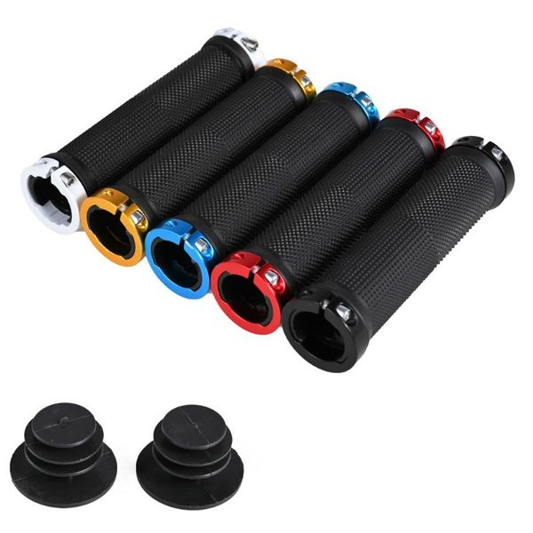 

bike handlebars &components mountain road cycling bicycle mtb handlebar cover grips smooth soft rubber anti-slip handle grip lock bar end pu