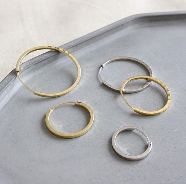 

hoop & huggie 925 sterling silver bling 1.8mm thin round endless earrings 20mm-40mm jewelry a1874, Golden;silver