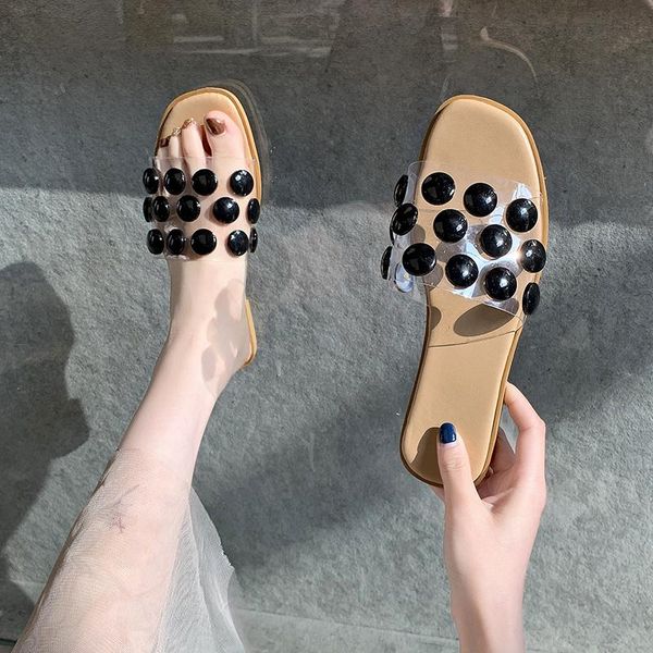 

women's slippers summer fashion shoes, wear-resistant non-slip leisure trend, ladies sandals outdoor home large size, Black