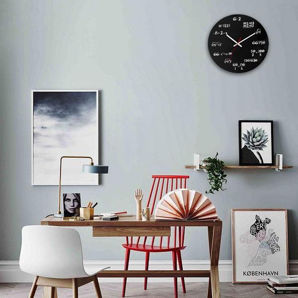 

wall clocks 2021 modern home decor acrylic clock math equations mounted quartz needles garden horloge watch