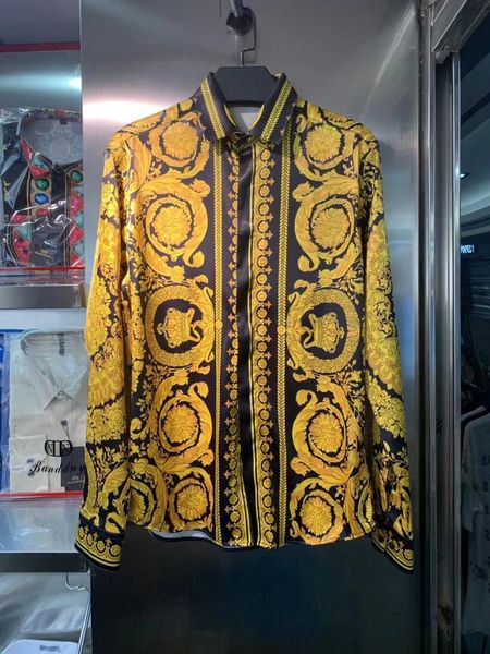 

men's casual shirts w0957 fashion 2021 runway luxury european design party style clothing, White;black