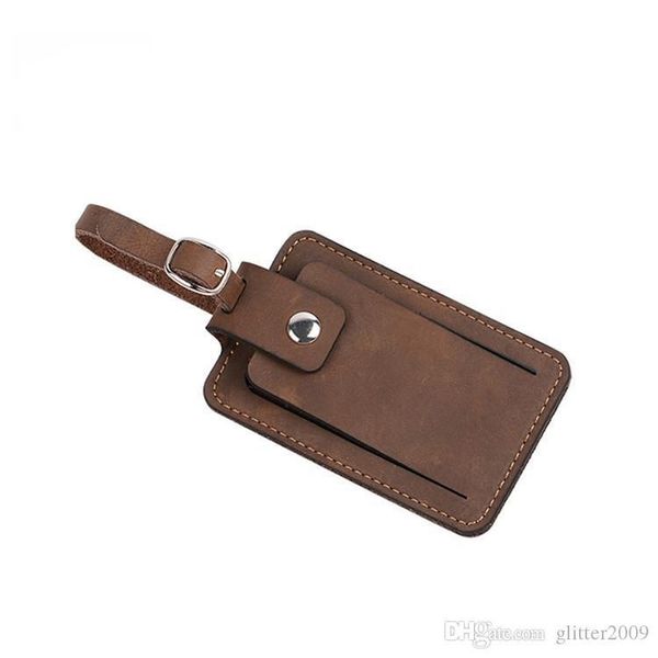 

2022 retro leather baggage leather box bag baggage check tag boarding label customizabl, Red;black