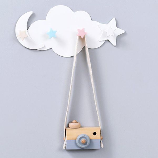 

hooks & rails decorative wall hooks, creative cloud moon stars mounted hanger rack for hanging scarf, towel, hat, key, purse