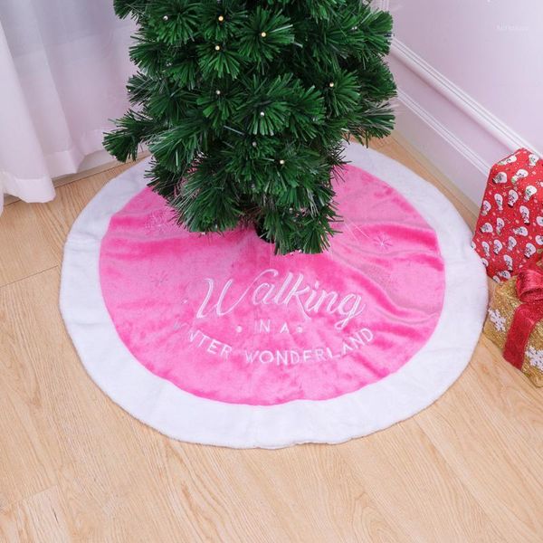 

christmas decorations 1pc tree skirt letter printing round mats decor apron for