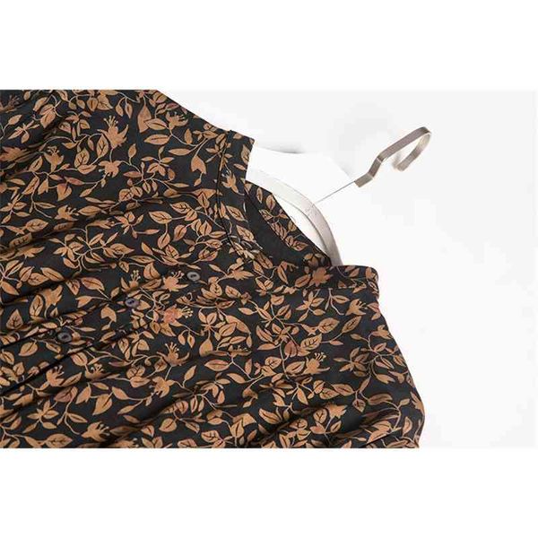 

dress coffee color leaf printing heavy stand collar sleeve early autumn knitted silk long 2021 fashion style, Black;gray