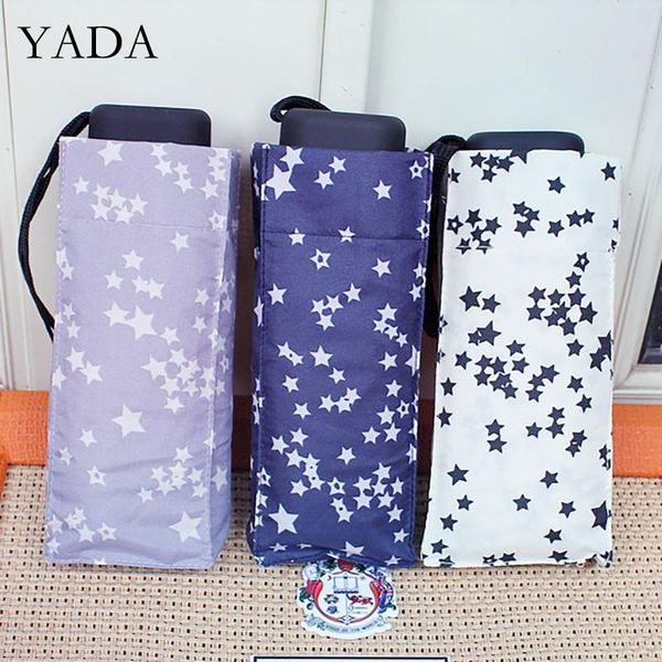 

umbrellas yada 2021 ins stars pattern 5-folding rainy mini pocket umbrella for women men anti-uv small parasol yd200322