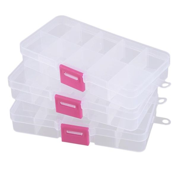 

storage bags 3pcs 10 grid electronic component parts kits plastic box case