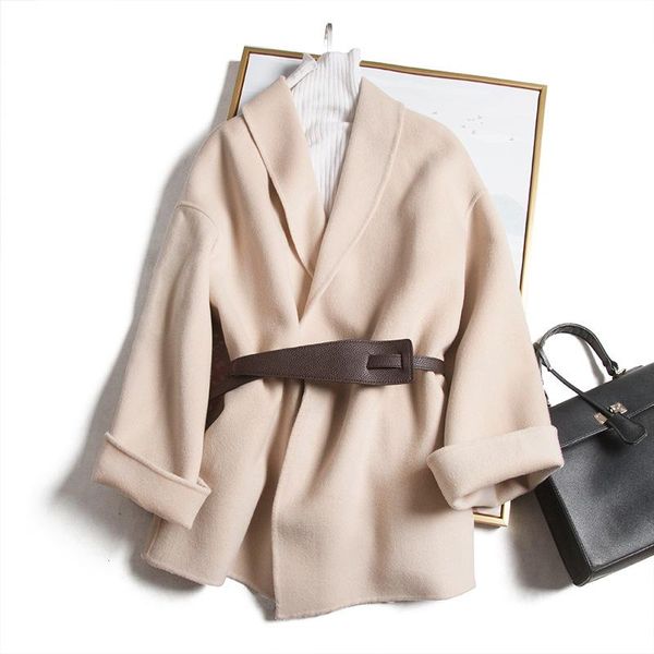 

women's wool & blends australian double faced woolen coat, Black