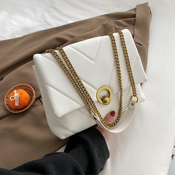 

evening bags 2021 chains women bag pu leather shoulder large capacity crossbody for messenger black handbag