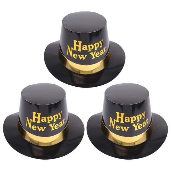 

party hats 3pcs cap happy year letter at paper creative headdress decorations favors for cosplay (yellow let