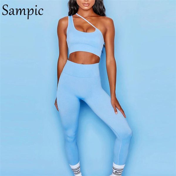 

women's tracksuits sampic women tracksuit sporty workout crop and bodycon skinny biker pants suit outfits summer matching two piec, Gray