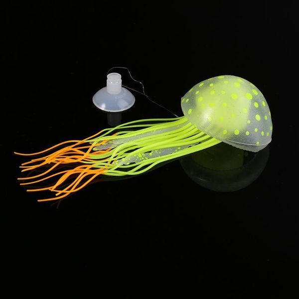 

decorations aquarium fluorescent jellyfish fish tank decoration authentic simulation trumpet goldfish decor b85c