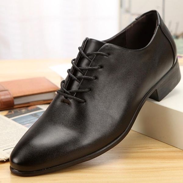 

dress shoes 2021 men's quality patent leather british business extra size 38-47 soft man split shoe, Black