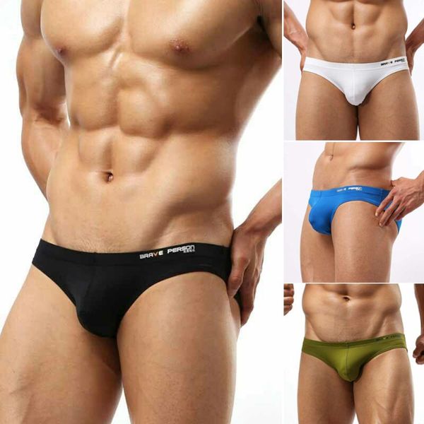 

underpants men's swimming trunks low waist bikini panties casual solid color swimsuit quick-drying beach surf briefs, Black;white