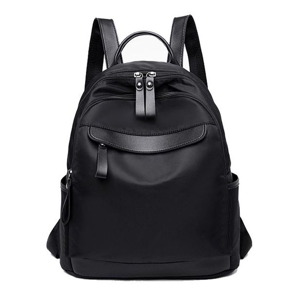 

backpack women fashion oxford simple solid color casual zipper buckle travel bag
