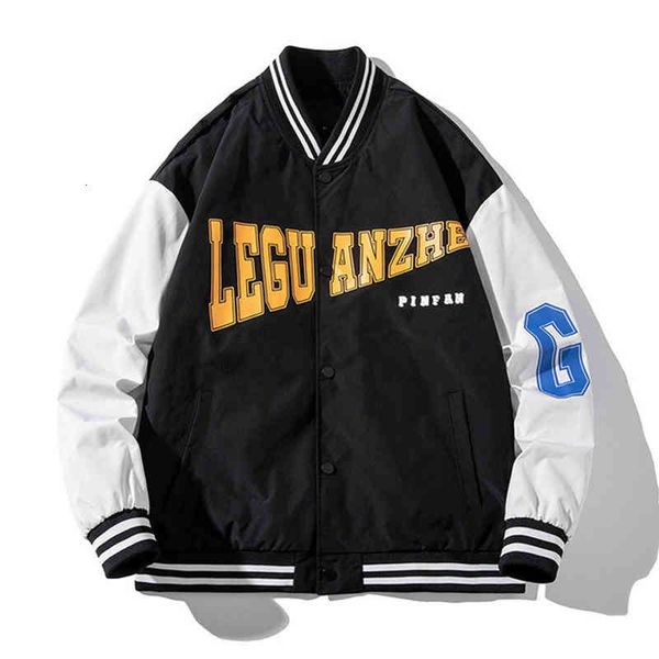 

men's jackets jaqueta japonesa masculina de variedas harajuku, jaqueta beisebol com retalhos e estampa letras grans, casaco bomber casu, Black;brown