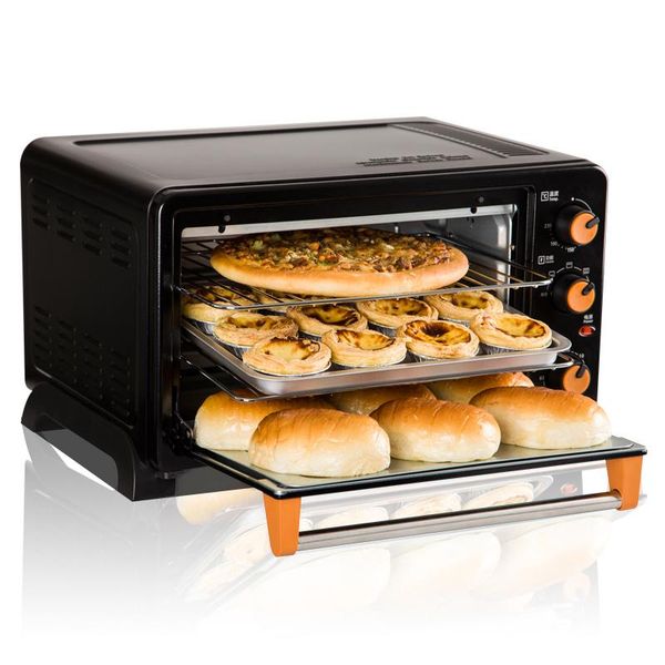 

1500w multi function electric single oven home baking cake mini 25l automatic baker stainless steel roaster horizontal ovens