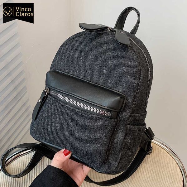 Moda Denim Mini Mochila Mulheres Luxo Pequeno Back Pack Bolsa Para Meninas Adolescentes Bolsas De Designer Cute Kawaii Mochila Alta Qualidade Saco Q0528