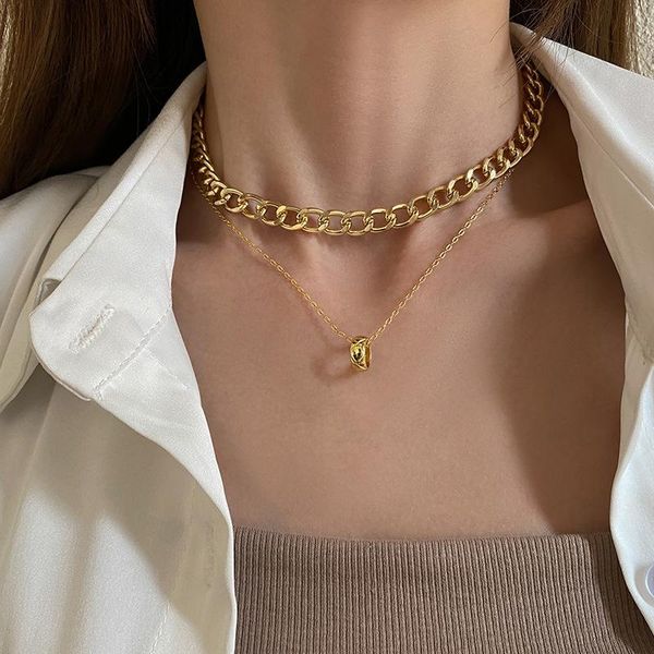 

pendant necklaces guangyao round gold-plated necklace accessories sell copper jewelry yiwu wholesale, Silver