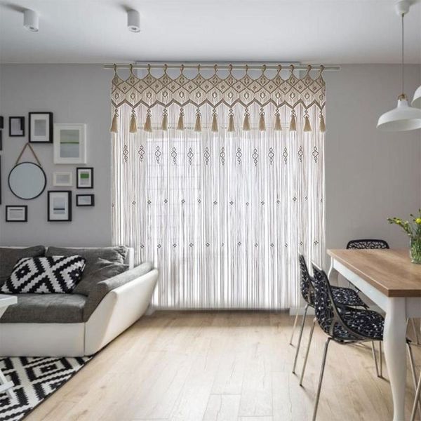 

curtain & drapes wall hanging boho tassels hand-woven tapestry window for bedroom wedding background diy decoration