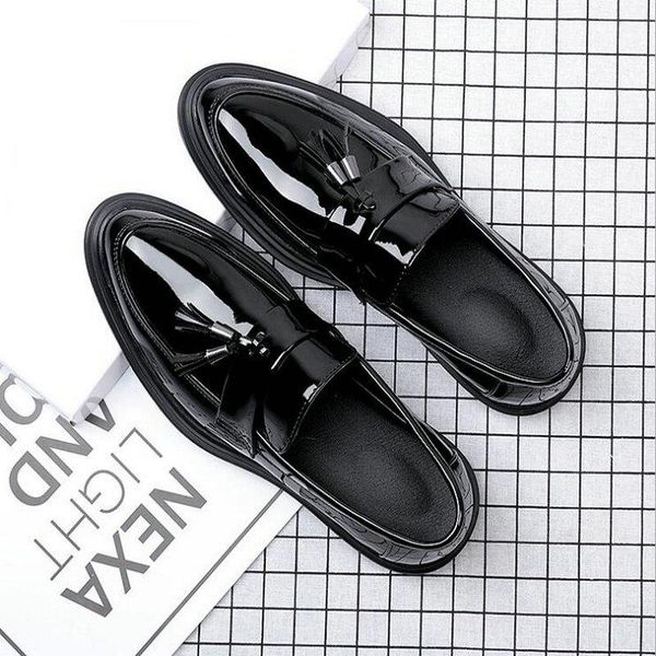 

dress shoes male leather classic derby flats oxfords for wedding office business designer formal men a53-75, Black