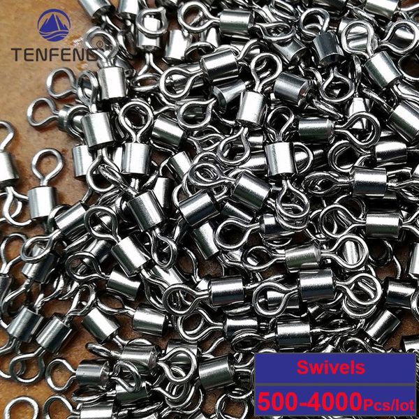 

swivel pesca wholesale 500-4000pcs fishing connector swivels barrel bearing rolling solid ring lb lures fish accessories tools hooks