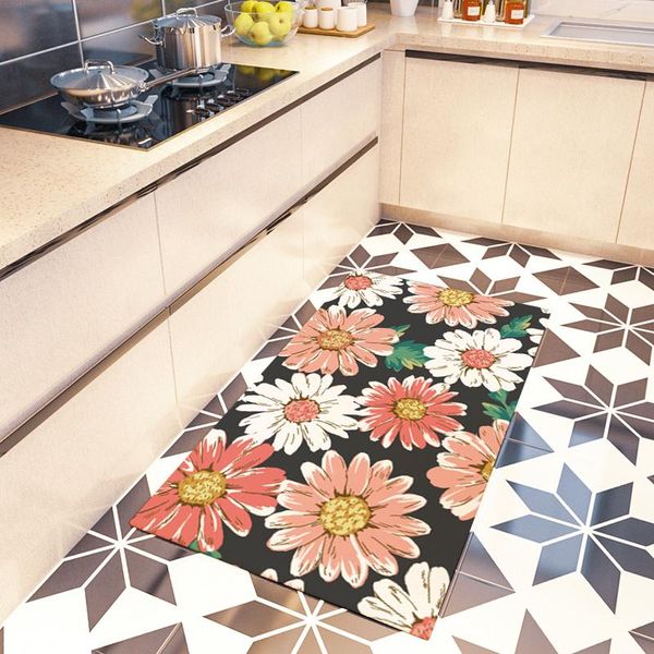 

bath mats flower printed mat washable anti-slip geometric bathroom carpets for toilet floor water absorption rug home decor