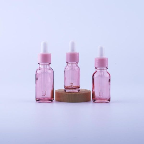 

storage bottles & jars 12pcs 5ml 10ml 30ml 50ml 100ml pink glass dropper bottle empty cosmetic packaging container vials essential oil