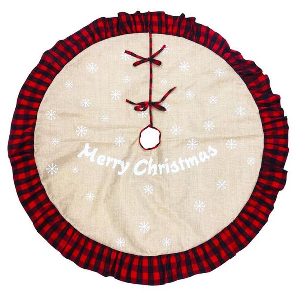 

christmas decorations frilled lace red and black plaid cloth tree skirt decorative drop for home outdoor school shop