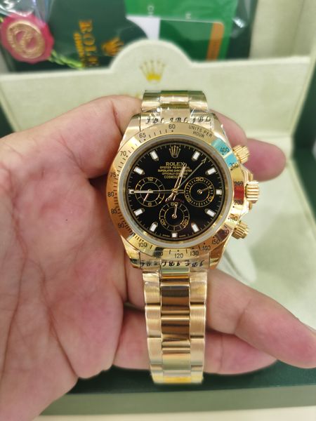 

with original box luxury man automatic movement watch full sapphire glass tona series m116519 simple black dial steel strap master mens watc, Slivery;brown