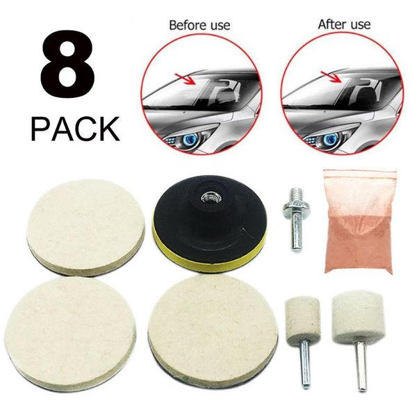 

car sponge 8-piece set of glass polishing wool wheel kit wax round roulette sheet for cleaning auto parts