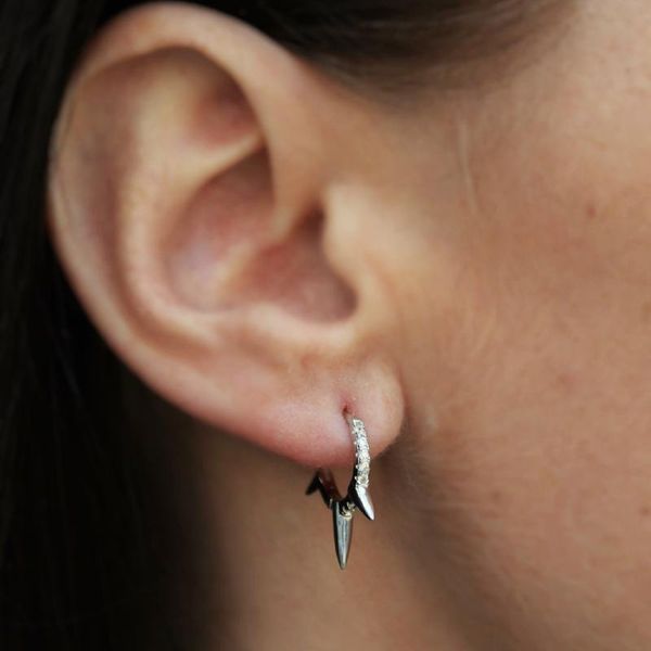 

hoop & huggie cz spike charm earring gold color fashion women girl gift 2021 elegant chic mini hoops wedding engagement tiny earrings, Golden;silver
