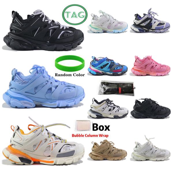 

paris fashion triple s track 3.0 designer casual shoes ice pink blue white orange black men women sneakers trainer lime red metallic sivler