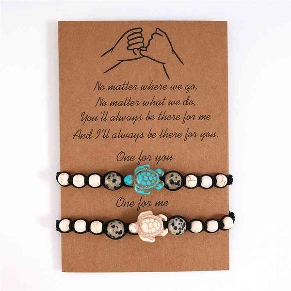 

new card bohemian turquoise turtle beaded bracelet, Black