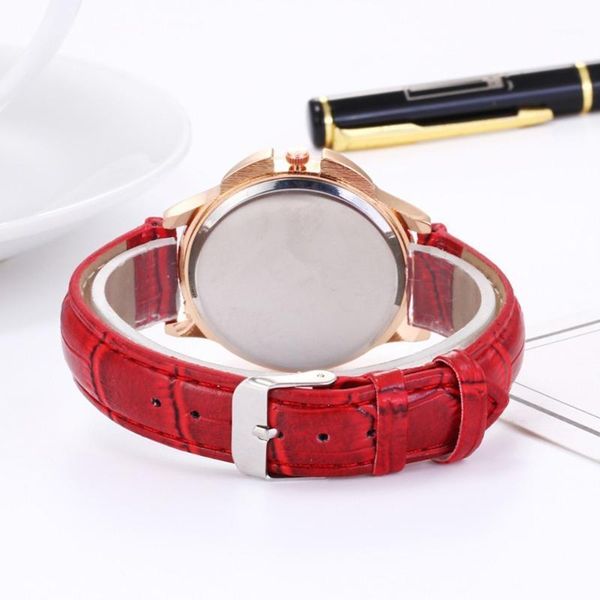 

women rhinestone watches lady diamond dress watch leather band big dial wristwatch crystal wristwatches, Slivery;brown