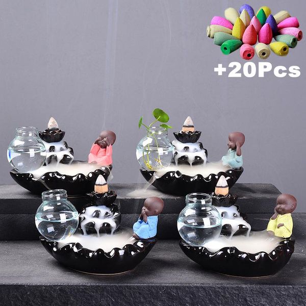 

fragrance lamps the little monk incense burner ceramic hand made holder water planting home office decor fish tank with 20cones gift
