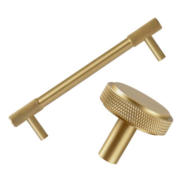 

handles & pulls knurling brass furniture handle kitchen cabinet knobs door for wardrobe dresser closet drawer knob hardware