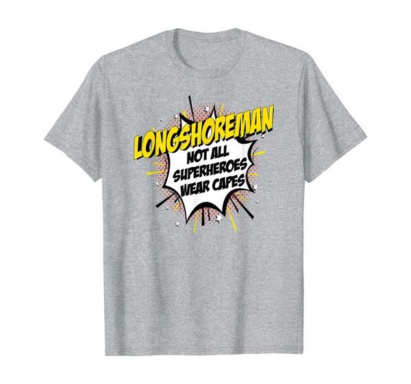 

longshoreman superhero print funny comic gift idea t-shirt, White;black