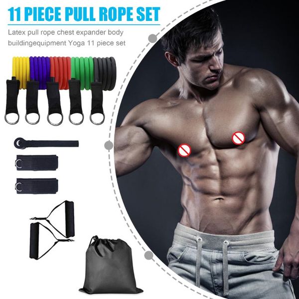 

resistance bands exerciser equipments gym training 11pcs/set 100 pound tpe pull rope exercise fitness equipment