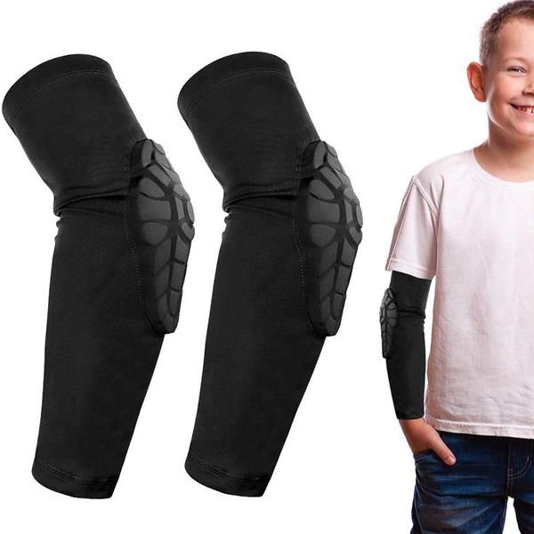 

elbow & knee pads kids elastic and for sport arm sleeves joints brace basketball running volleyball tennis, Black;gray