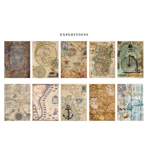 

gift wrap 10 sheets retroism series kraft paper material diy scrapbooking collage packaging decoration background handmade pad