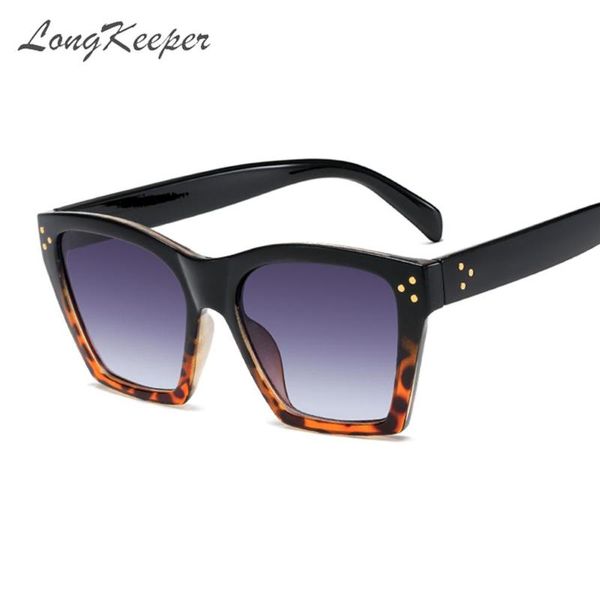 

sunglasses longkeeper 2021 designer vintage square women rivet eyewear female sun glasses uv400, White;black