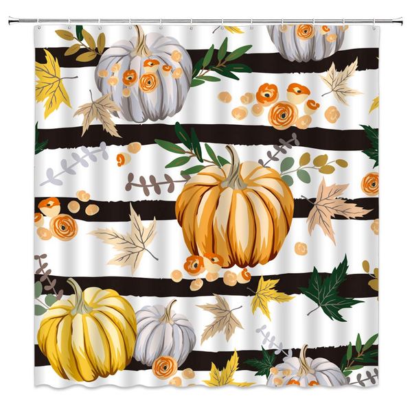 

pumpkin stripes shower curtain fall watercolor pumpkins thanksgiving halloween design recipe harvest autumn farmhouse home